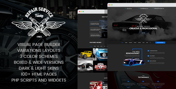 Mechanic - Car Repair & Routine Maintenance HTML Template with Visual Builder