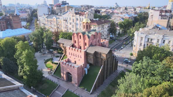 Architecture of Kyiv, Ukraine : Golden Gate. Aerial View