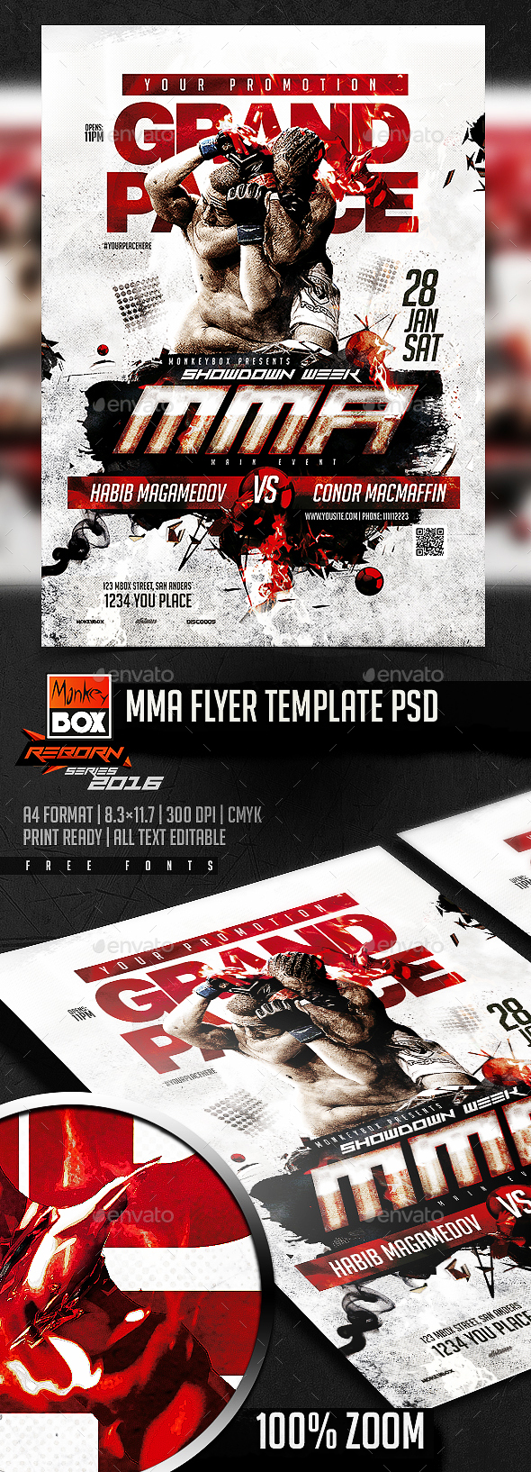 MMA Flyer Template PSD
