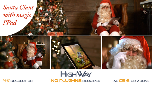 Santa Claus With Magic IPad