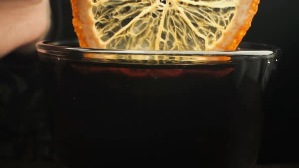 Tea With Lemon. Close-up. ,