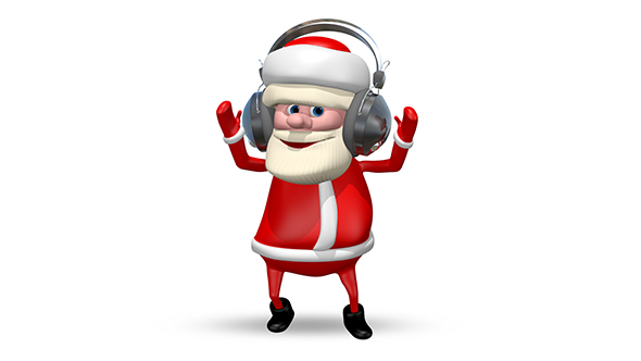 Santa Dancing in Headphones