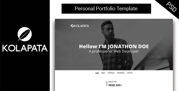 Kolapata One-Page Personal Portfolio Template