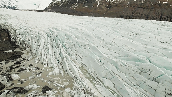 Svinafellsjokull Glacier Tongue In Winter