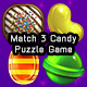 Match-3 Candy Puzzle Game Assets with GUI Kit - GraphicRiver Item for Sale