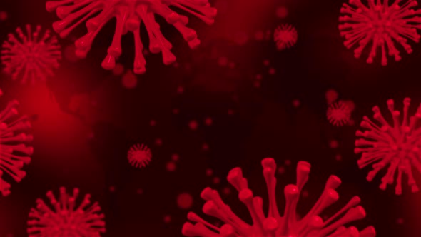 3D Corona Virus Covid-19  Text Information Red Background