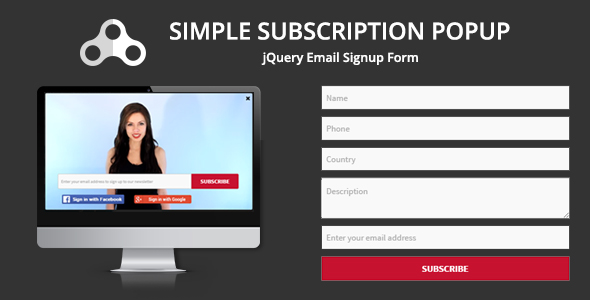 Simple Subscription Popup-jQuery Email Signup Form