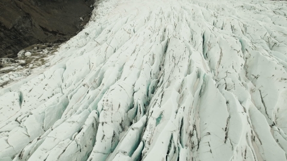 Blue Ice of Svinafellsjokull Glacier