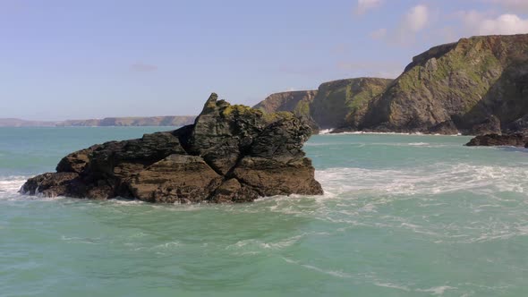 The Rocky Coastline of the Godrevy Heritage Coast in Cornwall UK
