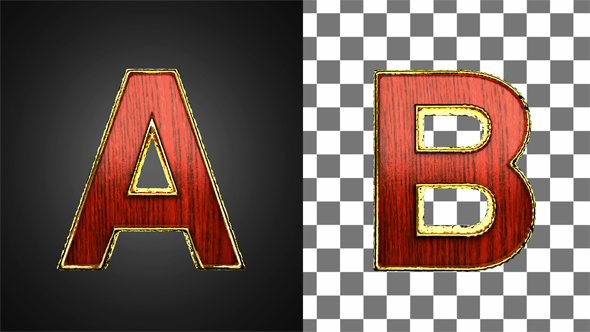 Loop Golden Letters with Red Wood