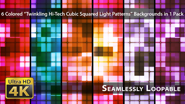 Twinkling Hi-Tech Cubic Squared Light Patterns - Pack 01 alt