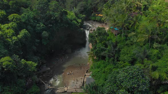 Aerial Shot of the Tegenungan Waterfall on the Bali Island, Ubud