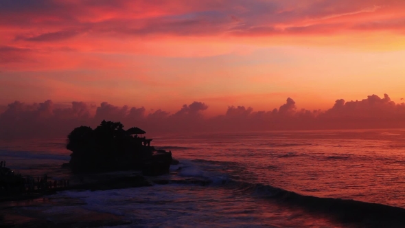 Pura Tanah Lot Temple at Sunset. Bali