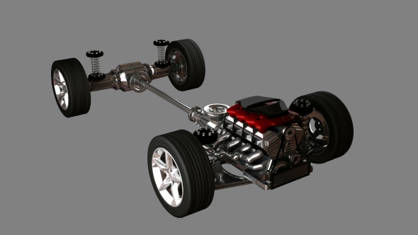 Car Chassis with Engine alt