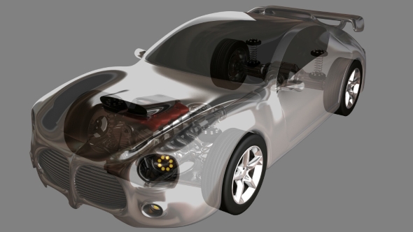 Loop Car with Visible Chassis and Engine alt