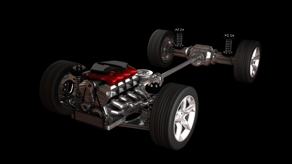 Car Chassis with Engine alt