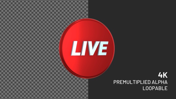 Live 3D Rotating Loopable Badge with Alpha Channel 4K alt