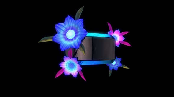 Virtual reality headset with flowers