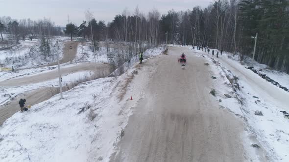 RussiaSnowmobile Races in the Winter Season