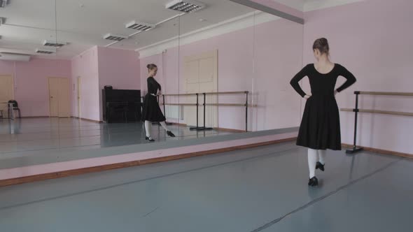 Beautiful Young Ballerinas Performing Folk Dance