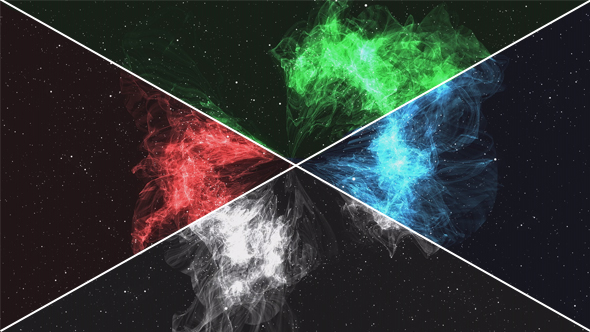 Mono Color Beautiful Space Nebula 4 Pack