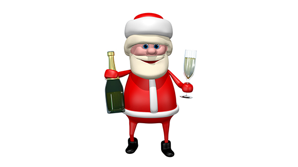 Santa Claus with Champagne