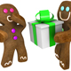 Gingerbread man giving present to friend - GraphicRiver Item for Sale
