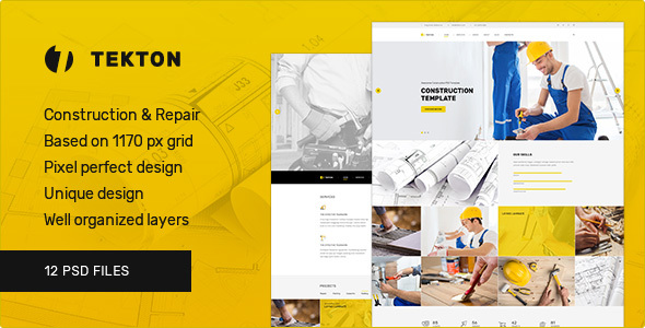 Tekton — Construction and Repair PSD Template