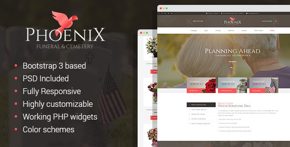 Phoenix - Funeral Home & Cemetery HTML Template