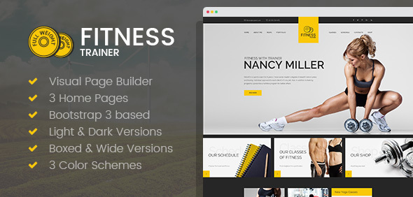 Sport Trainer - Yoga and Crossfit HTML template with Builder