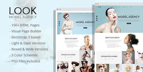 LOOK - Model Agency HTML Template with Visual Page Builder