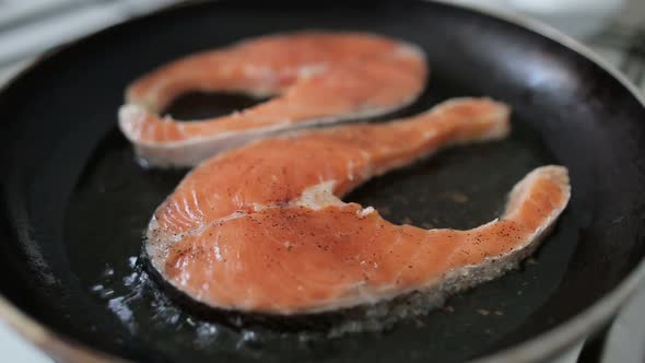 Salmon Fry in Pan