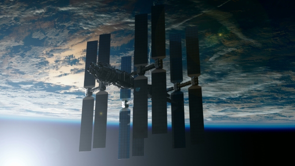 International Space Station Orbiting Earth