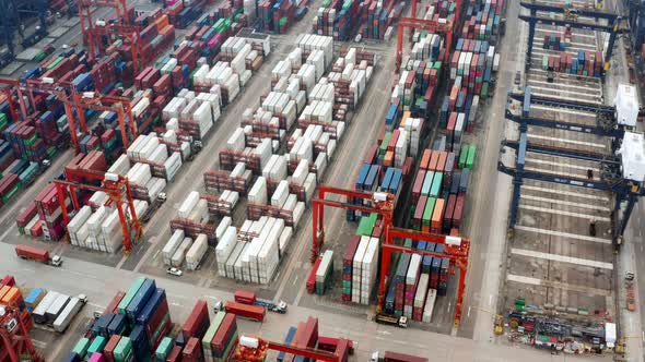 Cargo Container Port in Hong Kong