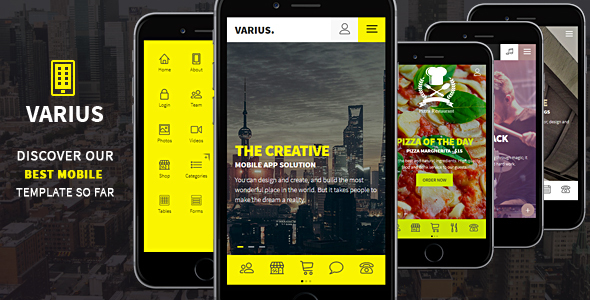 Varius - Mobile and Tablet Creative Template