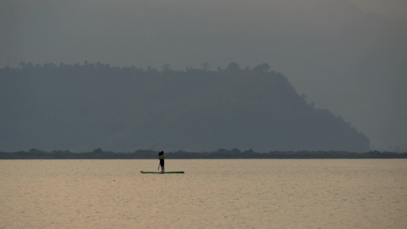 Woman on Stand Up Paddle Board