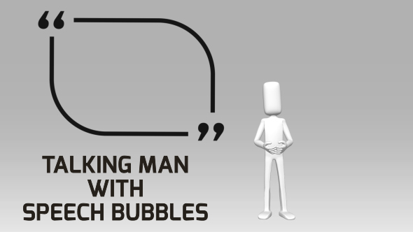 Talking Man With Speech Bubbles - 2 Scene