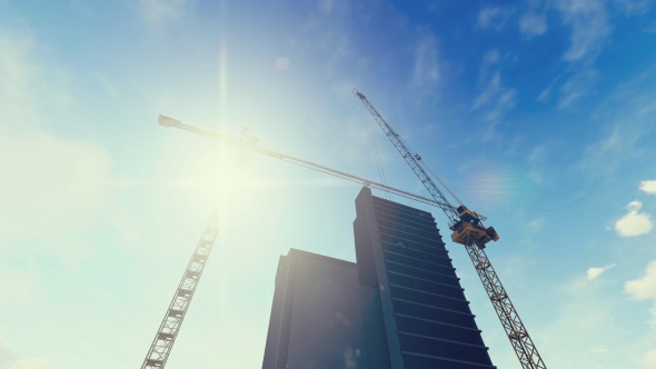 Construction Site With Tower Cranes alt