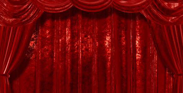 Velvet Red Curtains Open