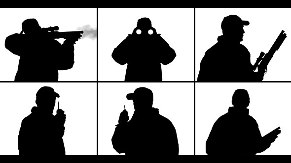 Silhouette Armed Security Guard (6-Pack)