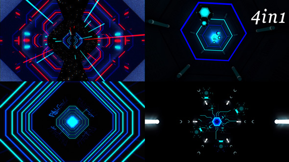 Neon Pulse - VJ Loop Pack (4in1)