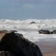 Rough turbulent waves breaking on rocky shore - VideoHive Item for Sale