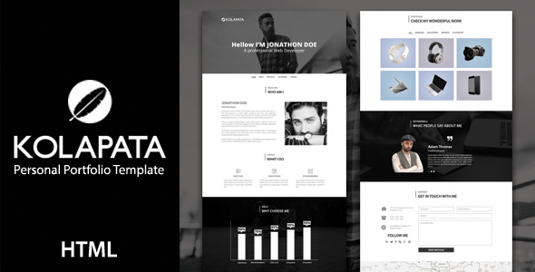 Kolapata - One Page Personal Portfolio Template