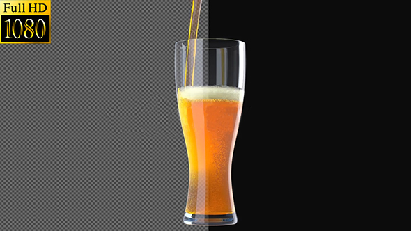 Beer Pouring - Alpha Channel - HD