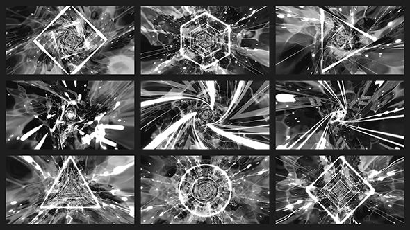 Black And White Tunnels VJ Loops Pack