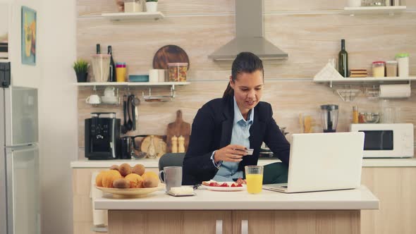 Businesswoman Making Online Payment