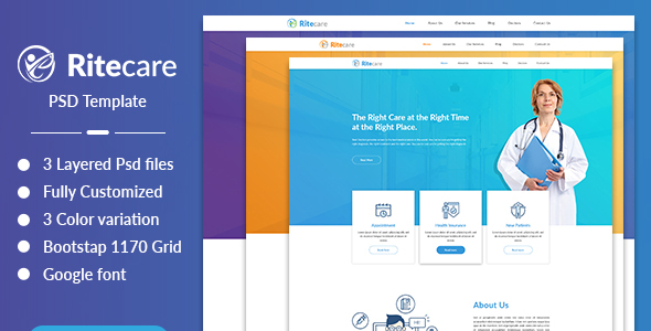 Ritecare - Healthcare PSD Template