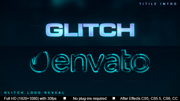 Glitch Title Logo Intro