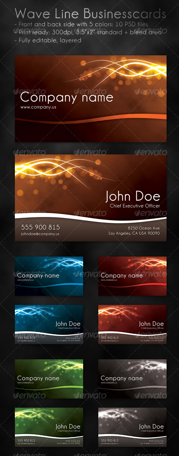 Wave Line Business Cards