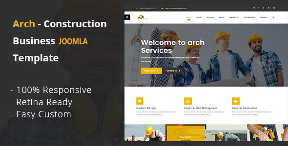 Arch - Construction, Building And Business Joomla! Template